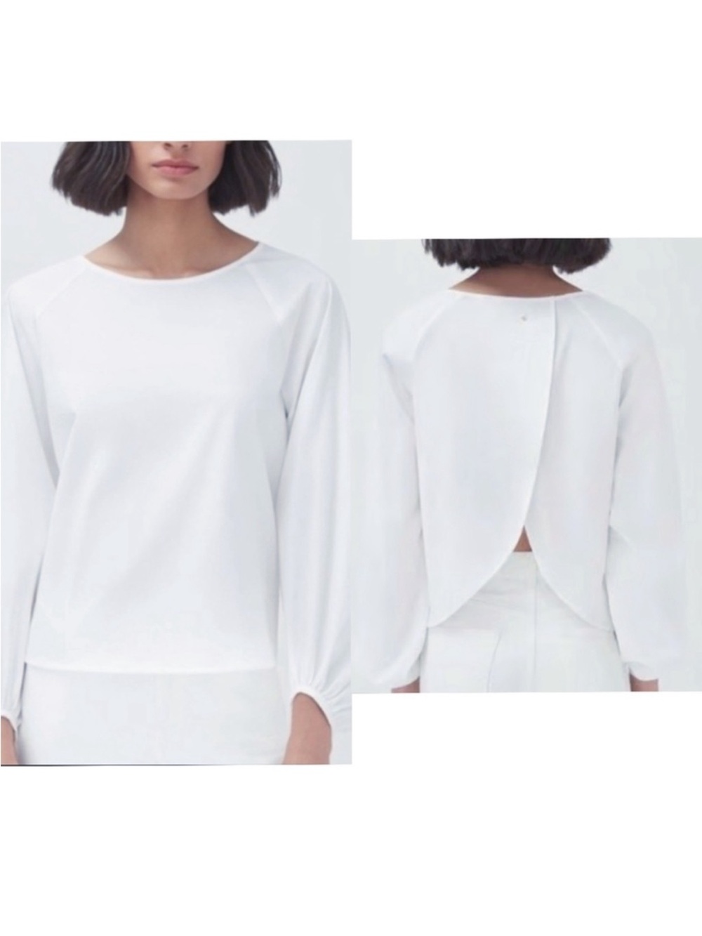 Cuyana Cream Long-Sleeve Peasant Blouse